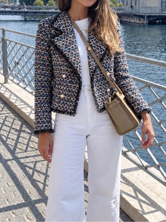 Cupcakes and Cashmere Jackets & Blazers - Cupcakes and Cashmere Womens Tweed Blazer Jackets Cropped, Medium *Read*